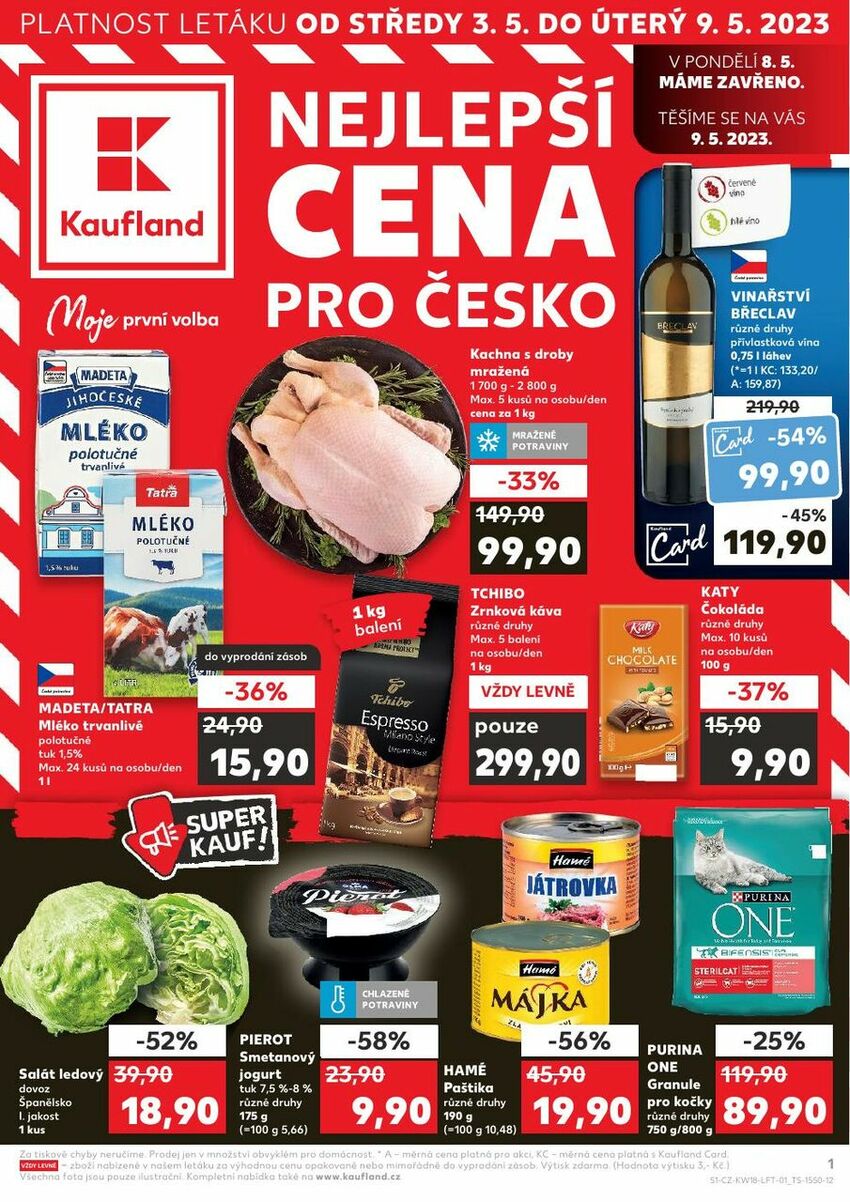 Kaufland Leták Akční leták, 3. 5. 2023 9. 5. 2023 oteviracidoba.cz